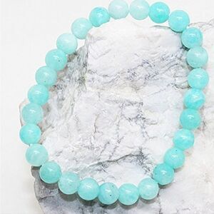 Amazonite Bracelet Handmade 6mm Grade AA Blue Amazonite Beads 7in"